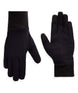 WMerinoWoolGloveLiner-Pair of black gloves on a white background