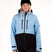WMesmerizeJacket-Person wearing a light blue and black jacket with a white background