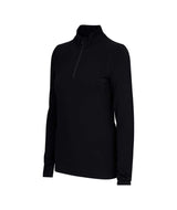 WMidweight1_4Zip-Black long-sleeve top on a white background