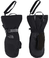 WMontanaMitt-Black mittens with The North Face logo on a white background