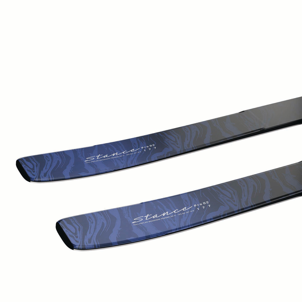 WNSTANCEPRO82- blue skis with a pattern on a white background
