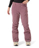 WNadiaPant- Woman wearing light maroon snow pants on a white background