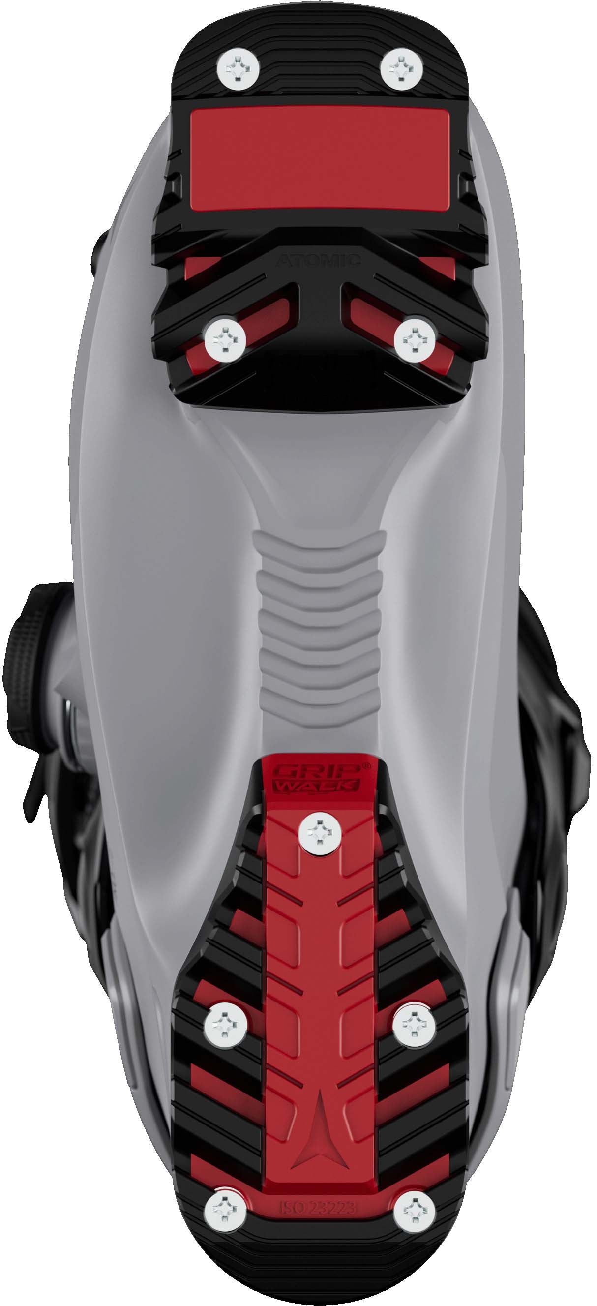 WNexus95BOA- Grey and black Atomic ski boot on a white background
