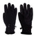 WNinaSoftshellGlove-A pair of black winter gloves shown against a plain white background, with one glove displaying the back of the hand and the other showing the palm side with a textured grip panel and a zipper.