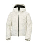 WNoraShortPuffyJacket-Cream patterned jacket with a hood on a white background