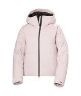 WNoraShortPuffyJacket-Light pink jacket with a hood on a white background