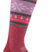 WALPINE- Red and purple patterned sock on a white background