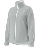WOsitoJacket- Beige full zip fleece jacket with a brand logo on a white background