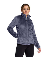 WOsitoJacket- Woman wearing a light purple full zip fleece jacket on a white background