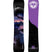 WPROTOTYPE3HYBRID- Black snowboard with mountain and moon graphic on the top sheet and purple and black base on a white background