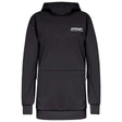 WParkRCSoftshellHoodie-Black hoodie with a brand logo on a white background