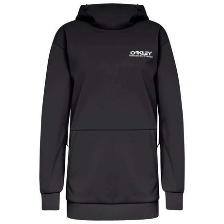 WParkRCSoftshellHoodie-Black hoodie with a brand logo on a white background