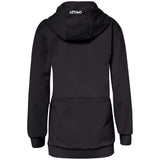 WParkRCSoftshellHoodie-Black hoodie with a brand logo on a white background