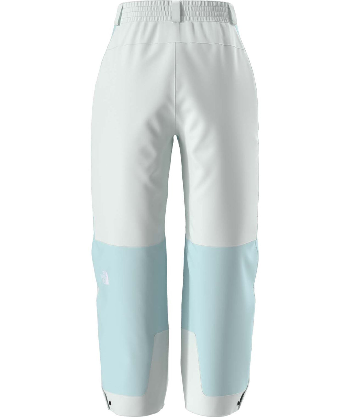 WPowstarPant-Color-blocked pants with light blue and white sections on a white background