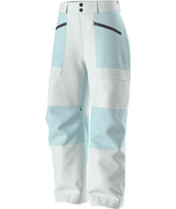 WPowstarPant-Color-blocked pants with light blue and white sections on a white background