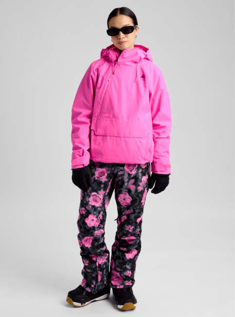 WReserve2LRelaxedAnorak-Pink hooded jacket on a white background