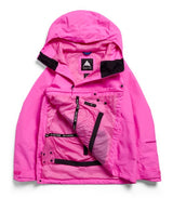 WReserve2LRelaxedAnorak-Pink hooded jacket on a white background