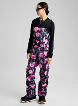 WReserve2LStretchBibPants-Floral patterned bib overalls on a white background