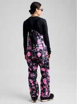 WReserve2LStretchBibPants-Floral patterned bib overalls on a white background