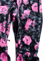 WReserve2LStretchBibPants-Floral patterned bib overalls on a white background