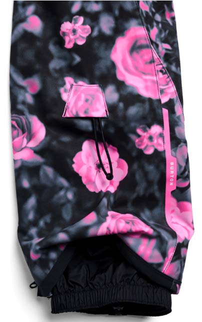 WReserve2LStretchBibPants-Floral patterned bib overalls on a white background