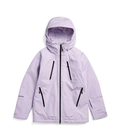 WReserveGORE-TEX2LInsulatedJacket-Light purple jacket with black zippers on a white background