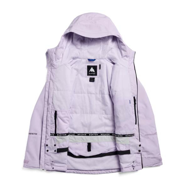 WReserveGORE-TEX2LInsulatedJacket-Light purple jacket with black zippers on a white background