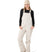 WRideoutBib- Woman wearing cream bibs on a white background