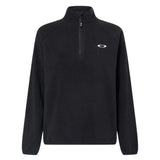 WRidge1_2ZipFleece-Black quarter-zip pullover with a logo on a white background