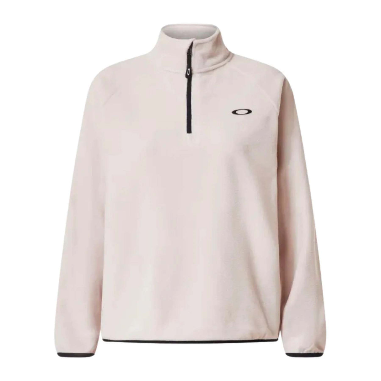 WRidge1_2ZipFleece-Light cream fleece pullover with a brand logo on a white background