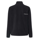 WRidge1_2ZipFleece-Black quarter-zip pullover with a logo on a white background