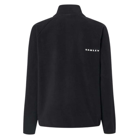 WRidge1_2ZipFleece-Black quarter-zip pullover with a logo on a white background