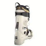 WSPROALPHACBOA105- White ski boot with black and gold accents on a white background