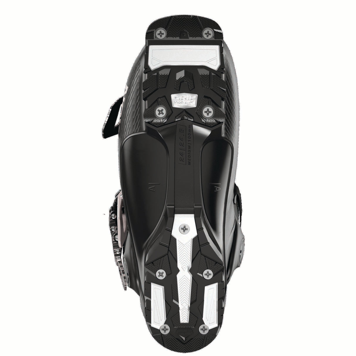 WSPROSUPRA85-Black Salomon ski boot on a white background