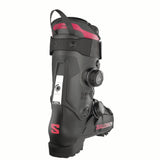 WSPROSUPRADUALBOA115- Black Salomon ski boot with pink accents on a white background