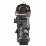 WSPROSUPRADUALBOA115- Black Salomon ski boot with pink accents on a white background