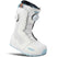 WSTWDb-White snowboarding boot with blue accents on a white background