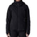 WSchatziJacket- Woman wearing a black ski jacket on a white background
