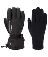 WSequoia2.0Gore-TexGlove-Pair of black gloves with brand logo on a white background