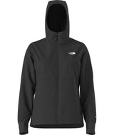 WShelbeRaschelHoodie-Black hooded jacket with a brand logo on a white background