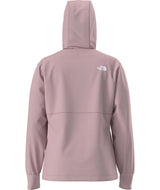 WShelbeRaschelHoodie-Pink hoodie with The North Face logo on the back against a white background