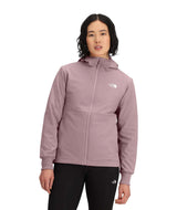 WShelbeRaschelHoodie-Person wearing a purple jacket with a brand logo on a white background