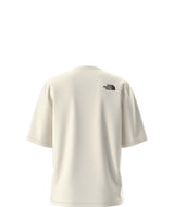 WSkiEmbroBoxyShort-SleeveTee- Cream T-shirt with 'The North Face' on the top right shoulder on a white background