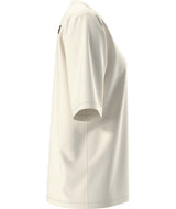 WSkiEmbroBoxyShort-SleeveTee- Cream T-shirt with skis and 'The North Face' on the top right shoulder on a white background