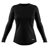 WSkylinerCrewneck-Black long-sleeve shirt on a white background