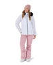 WSnowdrifterJacket- Woman wearing a white jacket on a white background