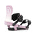 WSpecter- Light purple and white snowboard bindings on a white background