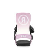 WSpecter- Light purple and white snowboard bindings on a white background