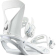 WSpell- White snowboard bindings on a white background