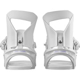 WSpell- White snowboard bindings on a white background